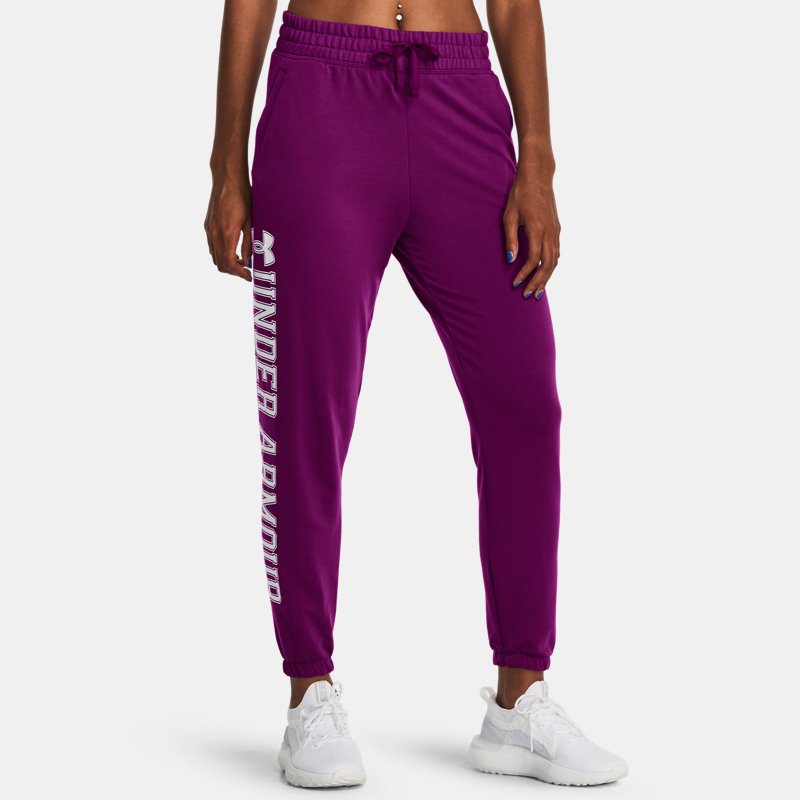 Women's Under Armour Rival Terry Graphic Joggers Mystic Magenta / White XS